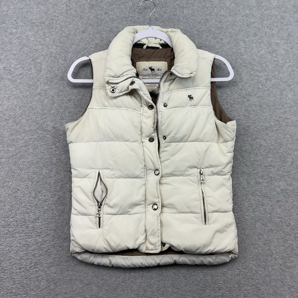 VTG Abercrombie & Fitch Full-Zip Puffer Down Vest Women's Size XS Preppy Y2K
